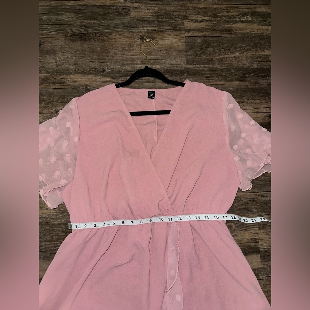 Shein Curve Pink Polka Dot Flowy Maxi Dress Size 2XL - Picture 8 of 14